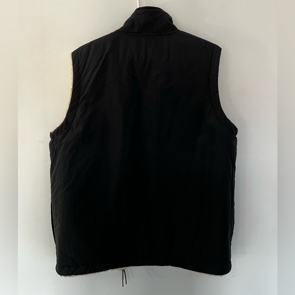 (SIZE M/L) Champion Reversible Sleeveless Sherpa Jacket Vest Black and creamish - Picture 5 of 6